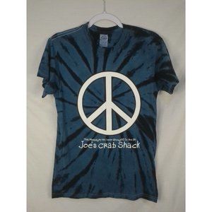 Joe's Crab Shack Small Peace Love Crabs Tee Blue Black